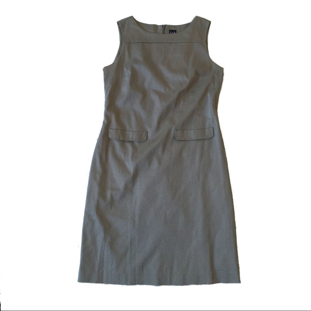 Vintage Gap Grey Roomy Sleeveless Cotton Dress 6